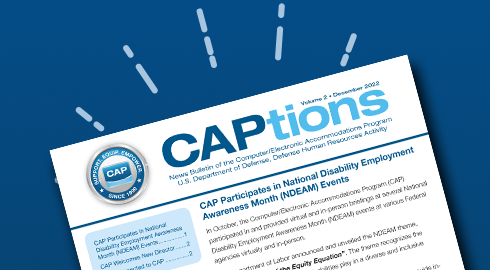 graphic image of a small version of the CAPtions Newsletter